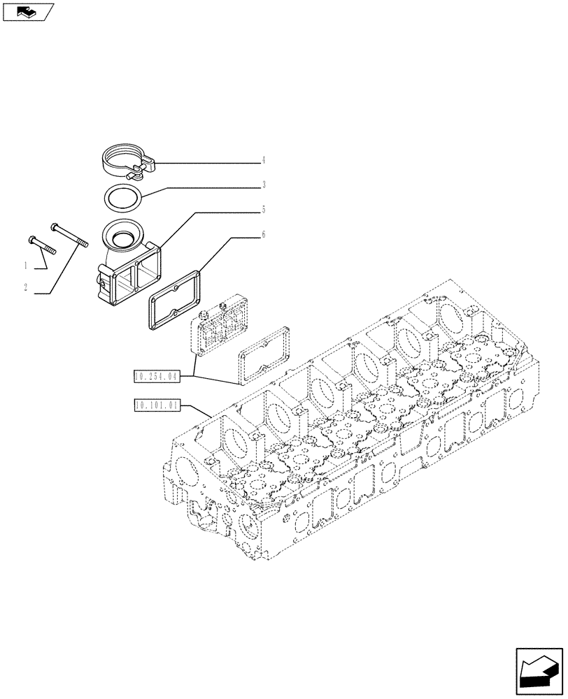 Схема запчастей Case IH 635 - (10.254.01) - AIR LINES (10) - ENGINE