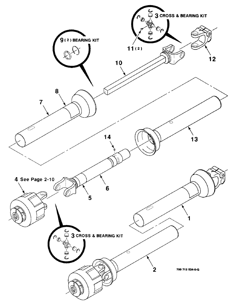 Схема запчастей Case IH 8309 - (2-08) - DRIVELINE ASSEMBLY, WEASLER - 540 RPM (31) - IMPLEMENT POWER TAKE OFF