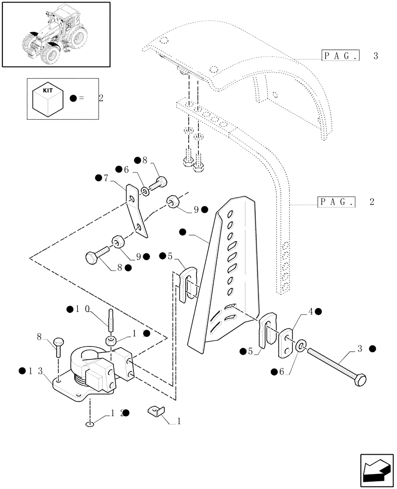 Схема запчастей Case IH MXU110 - (1.87.4/01[01]) - (VAR.337-338) 4WD DYNAMIC FRONT FENDERS WITH AXLE WITH BRAKE - C5040 (08) - SHEET METAL