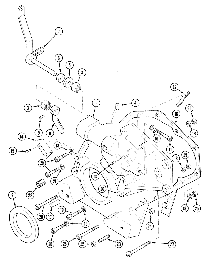 Схема запчастей Case IH 1835C - (2-54) - GEAR COVER, TM-20 GASOLINE ENGINE (02) - ENGINE