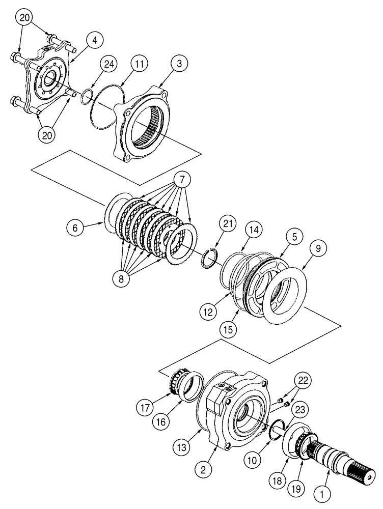 Схема запчастей Case IH 75XT - (07-04) - BRAKE - HYDRAULIC (07) - BRAKES