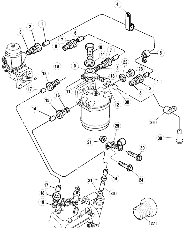 Схема запчастей Case IH C100 - (03-03) - FUEL LINES (03) - FUEL SYSTEM