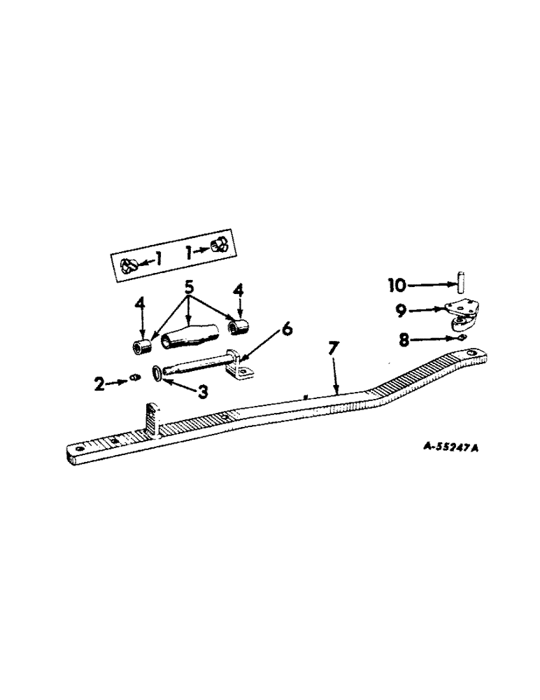 Схема запчастей Case IH 606 - (159) - DRAWBARS AND HITCHES, SWINGING DRAWBAR, FOR TRACTORS EQUIPPED WITH FIXED DRAWBAR Drawbar & Hitches