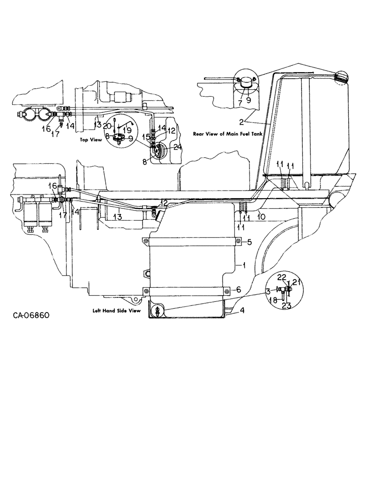 Схема запчастей Case IH 886 - (12-14) - POWER, AUXILIARY FUEL TANK ATTACHMENT, 886 WITH D-358 ENGINES Power