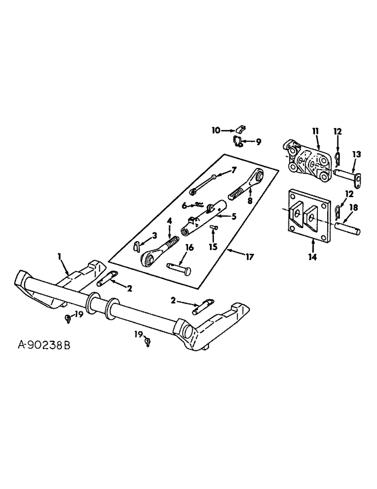 Схема запчастей Case IH 92 - (D-52) - QUICK ATTACHABLE HITCH, FOR TWO POINT FAST HITCH 