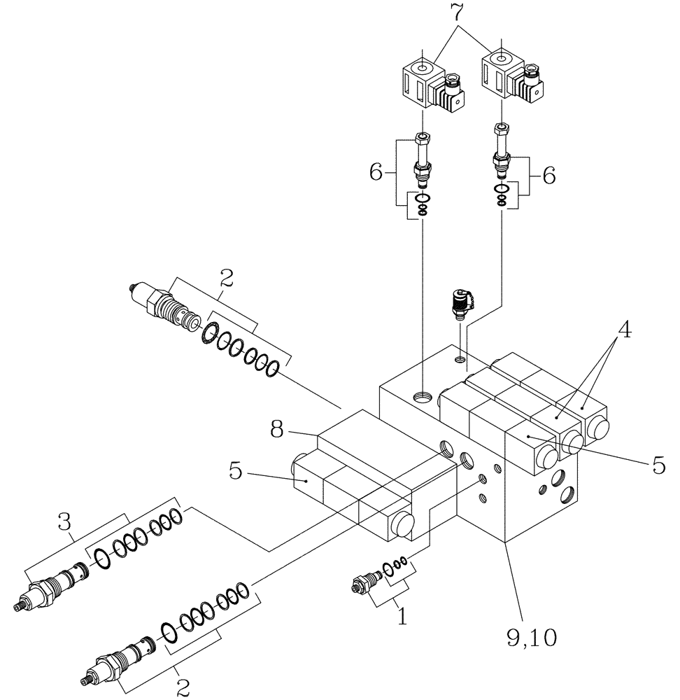 Схема запчастей Case IH 7700 - (B05[13]) - HYDRAULIC VALVE {Elevator} Hydraulic Components & Circuits