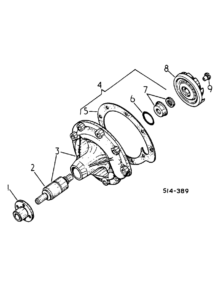 Схема запчастей Case IH 584 - (12-21) - WATER PUMP Power