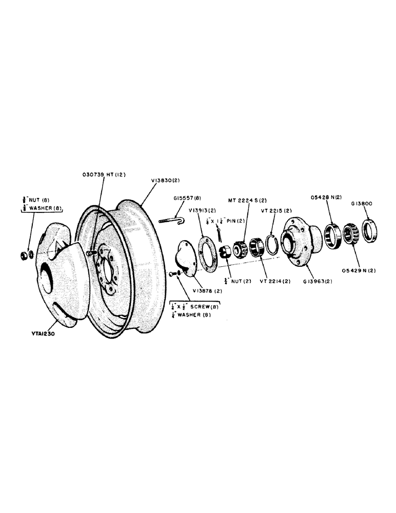 Схема запчастей Case IH 600B-SERIES - (086) - FRONT WHEEL AND HUB, ADJUSTABLE FRONT AXLE, BEFORE S/N 6096195 (06) - POWER TRAIN