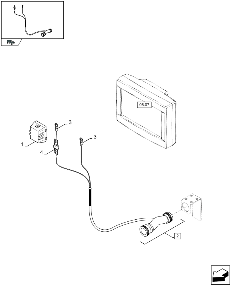 Схема запчастей Case IH LB333S - (06.06[01]) - EXTRA VT POWER CABLE FOR ISOBUS TRACTORS (06) - ELECTRICAL SYSTEMS