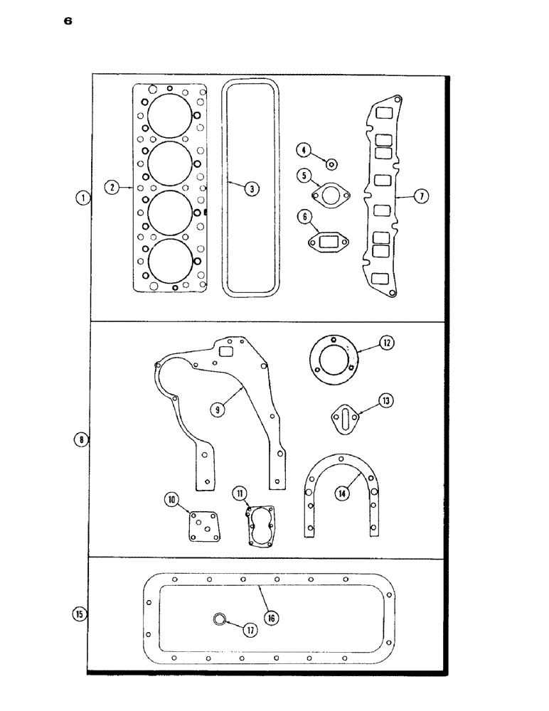 Схема запчастей Case IH 430 - (006) - ENGINE GASKET KITS, 430 SERIES, 148 B SPARK IGNITION ENGINE (02) - ENGINE