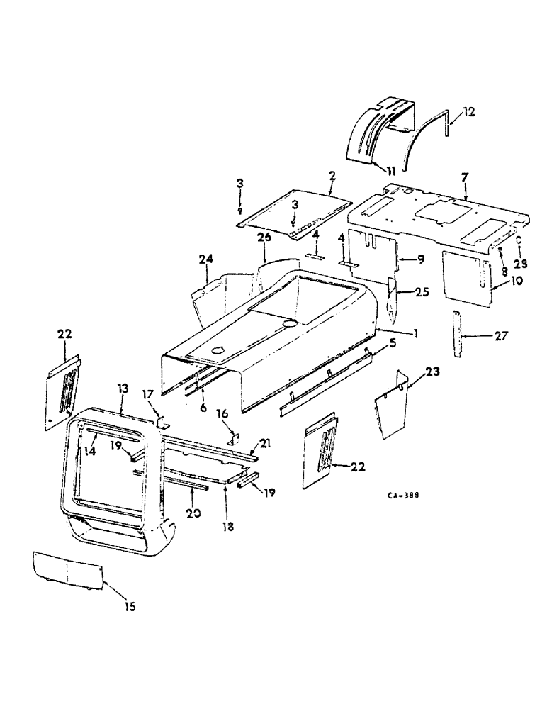 Схема запчастей Case IH 674 - (13-02) - HOOD AND PANELS (05) - SUPERSTRUCTURE