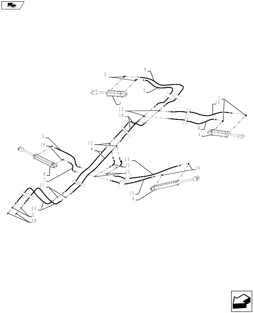 Схема запчастей Case IH 870 - (35.100.06[01]) - 9 SHANK REAR DISK LEVELER WING FOLD HYDRAULICS (35) - HYDRAULIC SYSTEMS