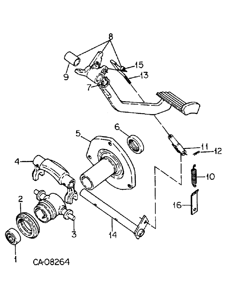 Схема запчастей Case IH 884 - (07-24) - CLUTCH CONTROLS, TRACTORS WITH SELF ADJUSTING CLUTCH (04) - Drive Train