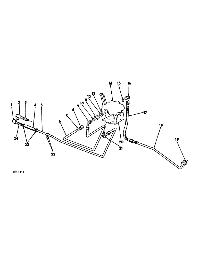 Схема запчастей Case IH 1850 - (C-30) - TRACTOR TO LOADER VALVE HYDRAULIC SYSTEM 