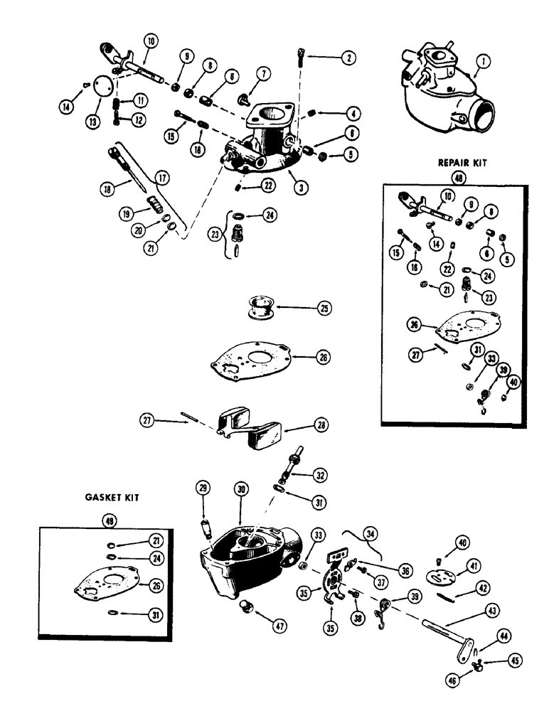 Схема запчастей Case IH 1060 - (444) - CARBURETOR, (284) GASOLINE ENGINE (10) - ENGINE