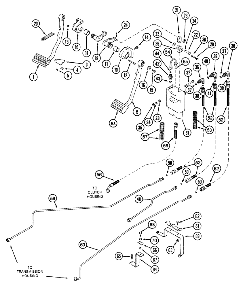 Схема запчастей Case IH 7250 - (7-002) - BRAKE PEDAL SYSTEM (07) - BRAKES