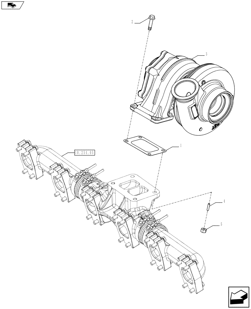 Схема запчастей Case IH F3BFE613A A001 - (10.250.02) - TURBOCHARGER & RELATED PARTS (504377115) (10) - ENGINE