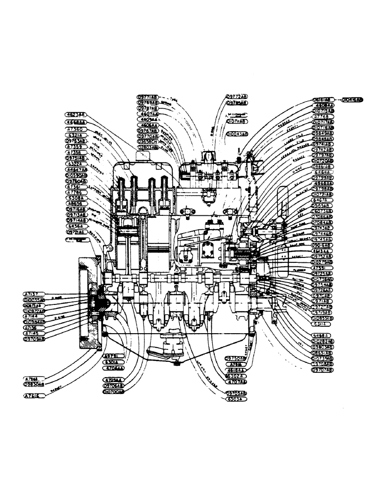Схема запчастей Case IH 400-SERIES - (045) - POWRCEL DIESEL ENGINE, DIESEL ENGINE ASSEMBLY (02) - ENGINE
