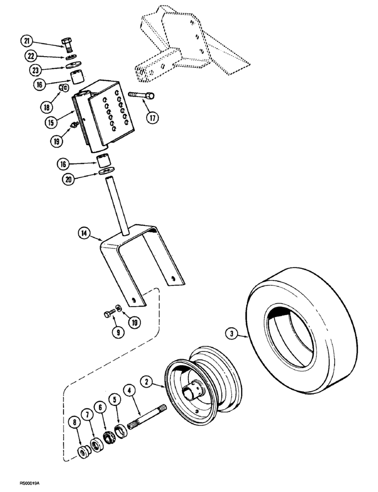 Схема запчастей Case IH 1015 - (9-12) - GAUGE WHEEL (58) - ATTACHMENTS/HEADERS