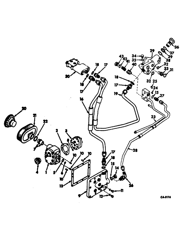 Схема запчастей Case IH 686 - (10-01) - HYDRAULICS, HYDRAULIC POWER SUPPLY, 666 AND 686 GEAR DRIVE TRACTORS (07) - HYDRAULICS