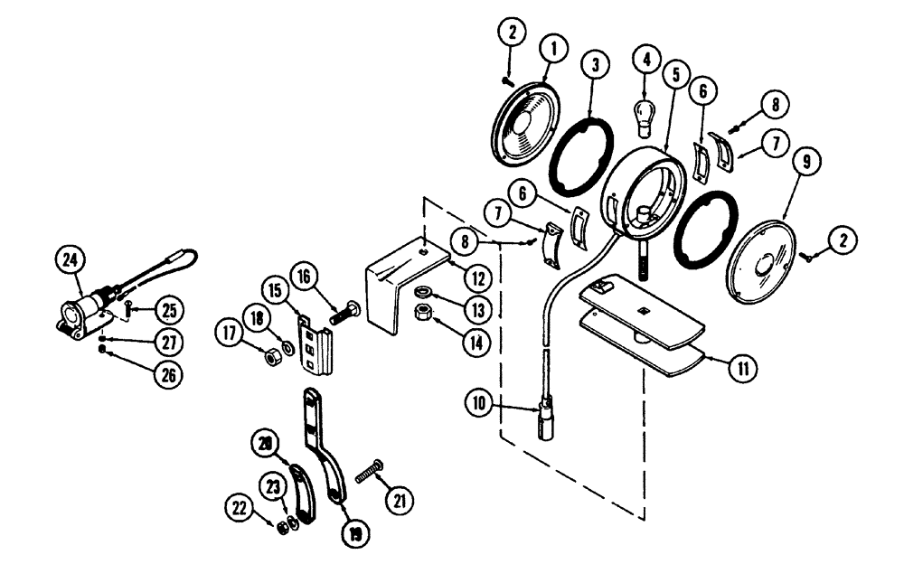 Схема запчастей Case IH 630 - (053) - WARNING LAMP ATTACHMENT (04) - ELECTRICAL SYSTEMS