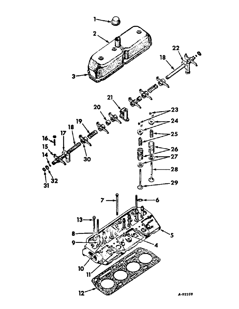 Схема запчастей Case IH BD-154 - (B-16) - CYLINDER HEAD AND RELATED PARTS 