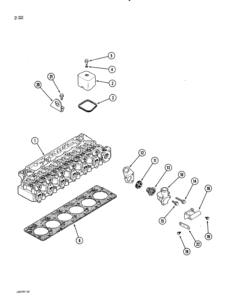 Схема запчастей Case IH 1620 - (2-32) - CYLINDER HEAD COVERS AND GASKET, 6T-590 ENGINE (01) - ENGINE