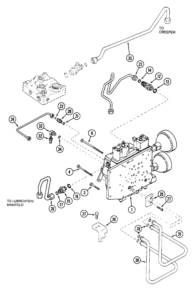 Схема запчастей Case IH 7230 - (6-024) - TRANSMISSION, INTERNAL CONTROL (06) - POWER TRAIN