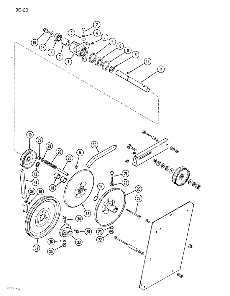 Схема запчастей Case IH 1640 - (9C-20) - SLOW SPEED FAN DRIVE (15) - BEATER & CLEANING FANS