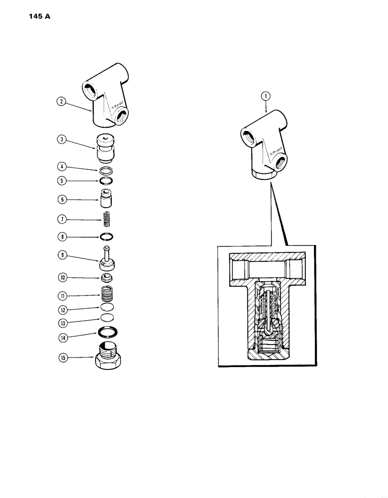 Схема запчастей Case IH 870 - (145A) - A59905 RELIEF VALVE (05) - STEERING