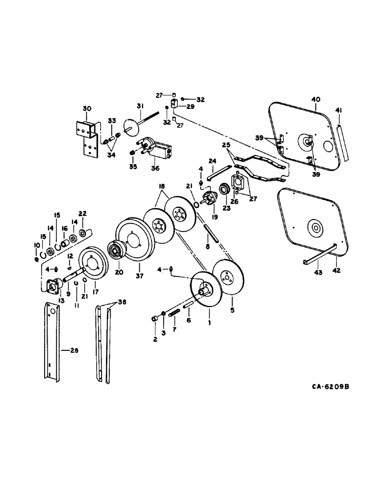 Схема запчастей Case IH 1470 - (24-05) - CLEANING FAN AND DRIVE, FAN DRIVE, SERIAL NO. 1180 AND ABOVE (15) - CLEANING