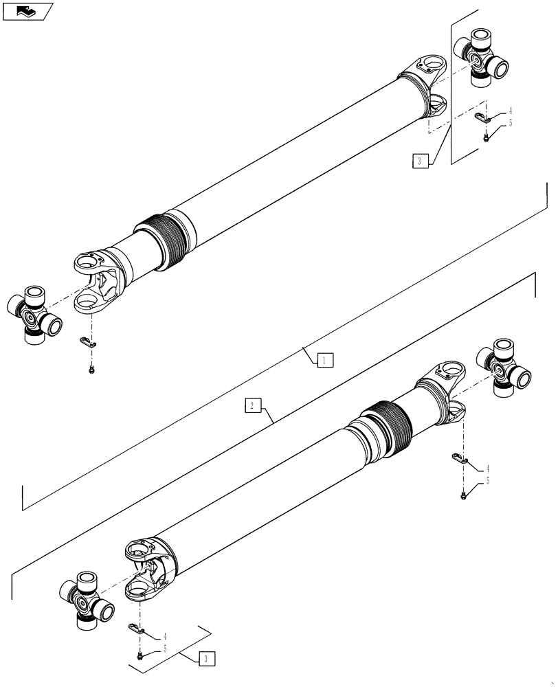 Схема запчастей Case IH TITAN 3030 - (27.124.04) - DRIVELINE BREAKDOWN, WITH AUXILIARY TRANSMISSION (27) - REAR AXLE SYSTEM