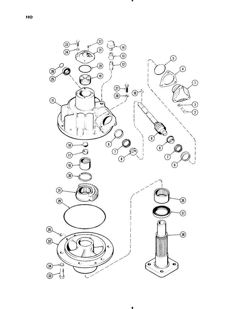 Схема запчастей Case IH 730 SERIES - (110) - MECHANICAL STEERING GEAR, GEN. PURP. AND HI-CLR. (05) - STEERING