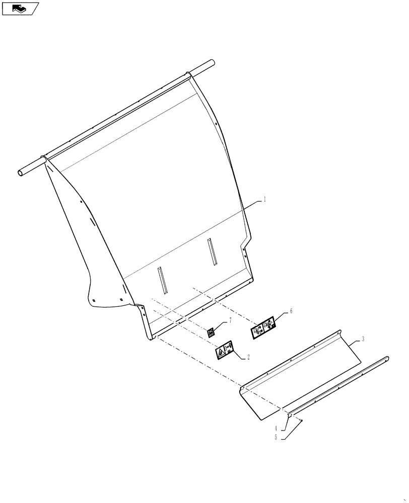 Схема запчастей Case IH 7230 - (90.118.29) - STRAW HOOD DOOR (90) - PLATFORM, CAB, BODYWORK AND DECALS