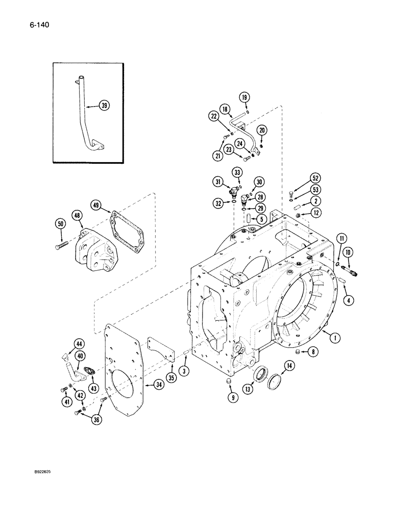 Схема запчастей Case IH 7150 - (6-140) - REAR AXLE HOUSING, TRANSMISSION S/N AJB0014372 THROUGH AJB0053290 (06) - POWER TRAIN