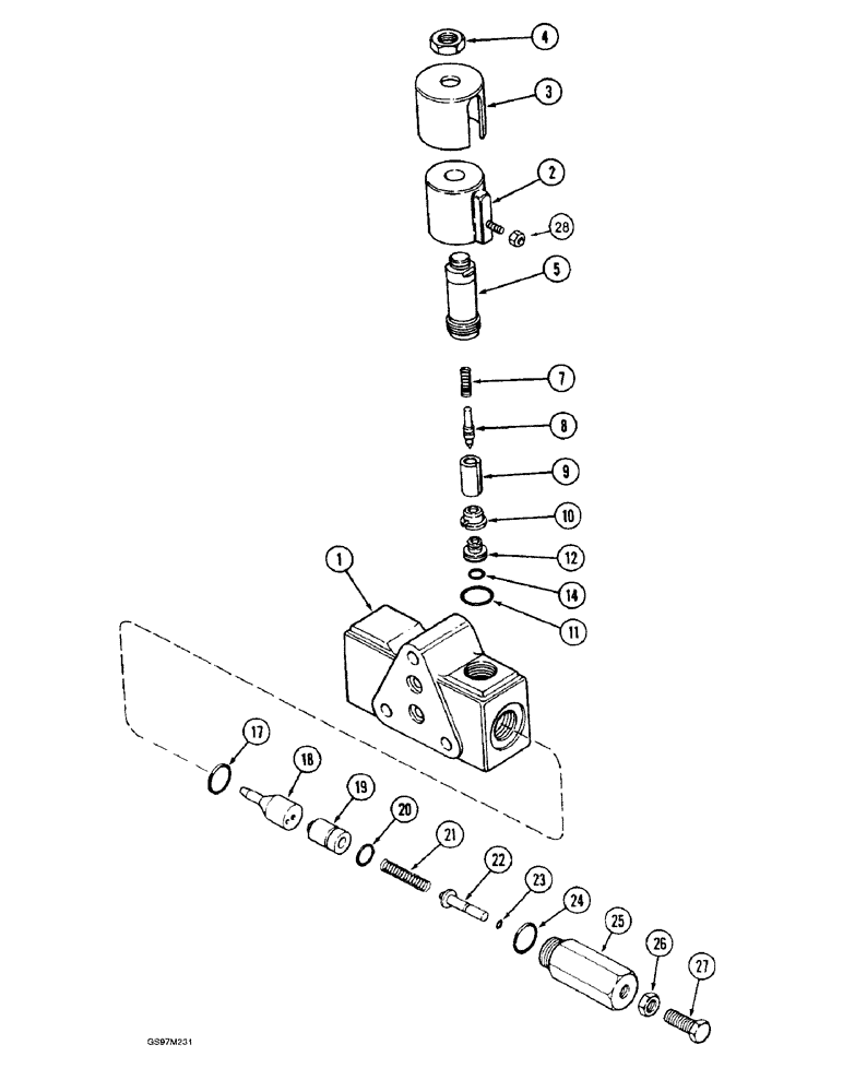 Схема запчастей Case IH 1660 - (8-076) - HEADER LOWER VALVE, P.I.N. JJC0103800 AND AFTER (07) - HYDRAULICS