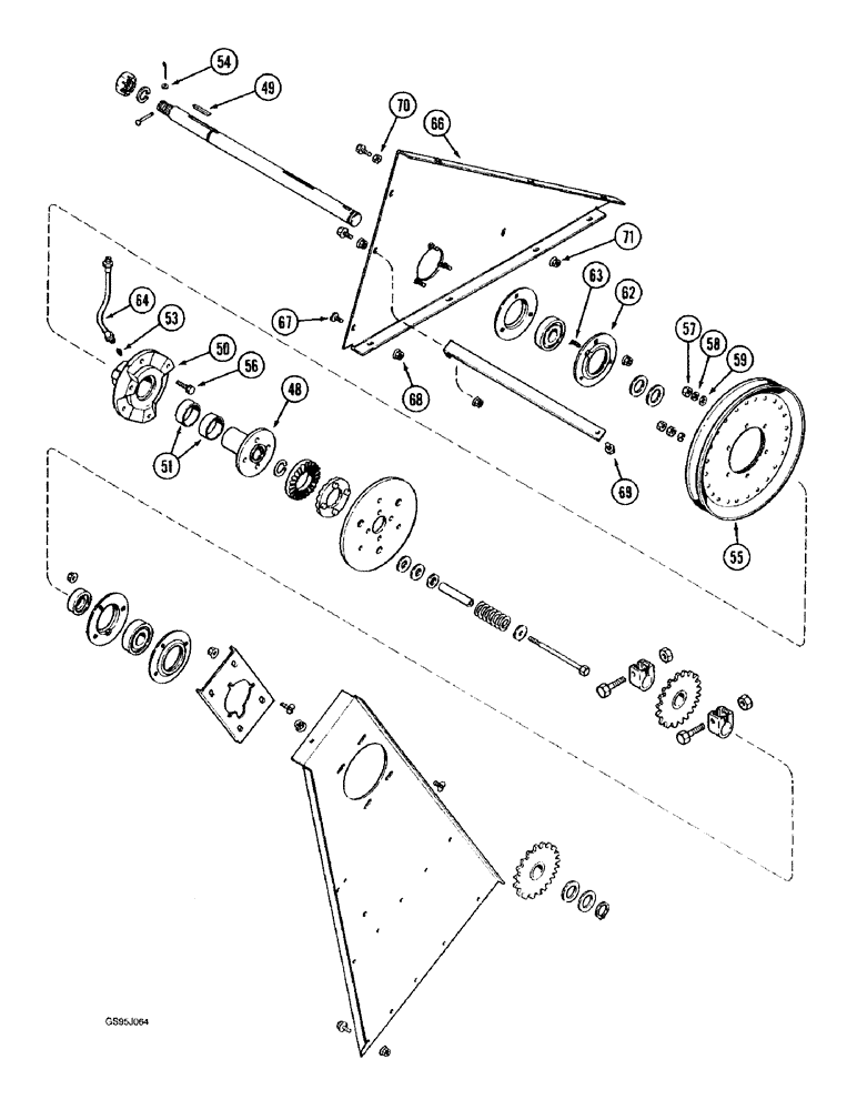 Схема запчастей Case IH 1682 - (9-074) - ELEVATOR JACKSHAFT (CONTD) (09) - CHASSIS ATTACHMENTS