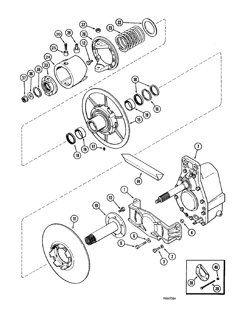 Схема запчастей Case IH 1680 - (9B-06) - ROTOR DRIVE PULLEY AND CAM, P.I.N. JJC0028498 AND AFTER (14) - ROTOR, CONCANVES & SIEVE