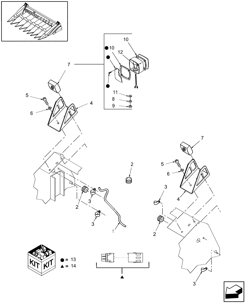 Схема запчастей Case IH 3206-70 - (20.06.01) - ELECTRICAL, LIGHTS AND HARNESS (55) - ELECTRICAL SYSTEMS