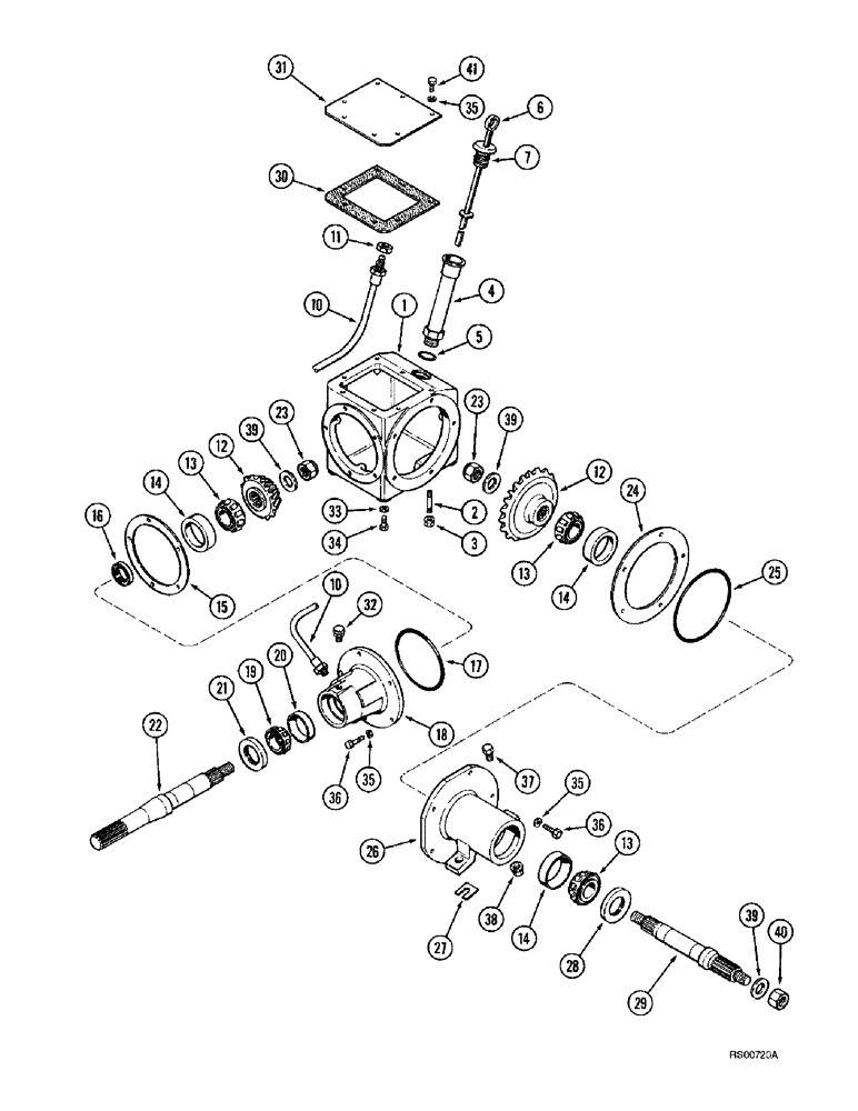 Схема запчастей Case IH 1680 - (9A-18) - FEEDER DRIVE FORWARD GEAR HOUSING (13) - FEEDER