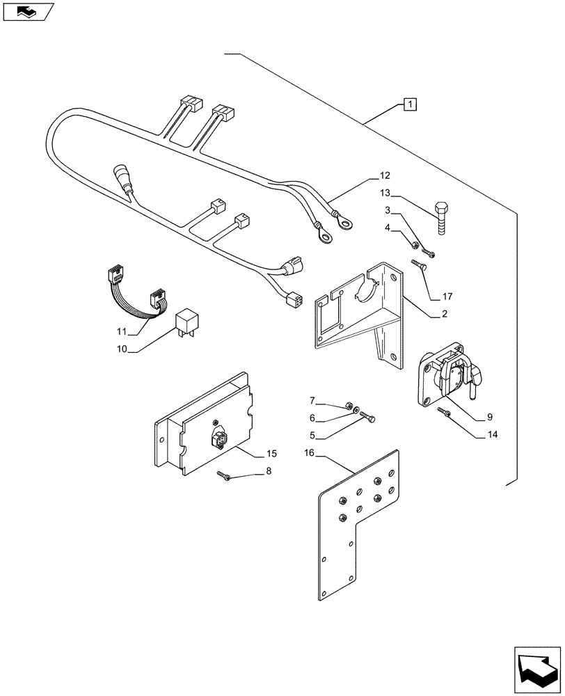 Схема запчастей Case IH PUMA 230 - (88.055.19[03]) - DIA KIT - PREDISPOSITION FOR VIRTUAL TERMINAL - SOCKET (88) - ACCESSORIES