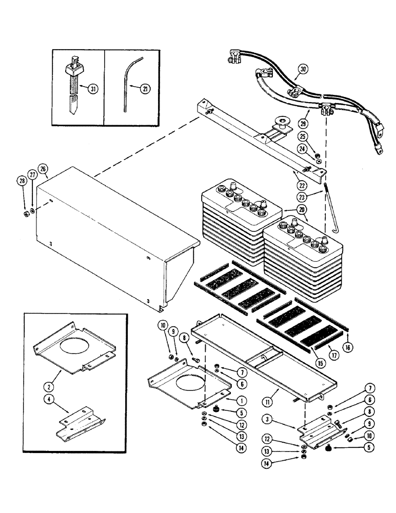 Схема запчастей Case IH 2870 - (104) - BATTERY PACK COLD START (04) - ELECTRICAL SYSTEMS