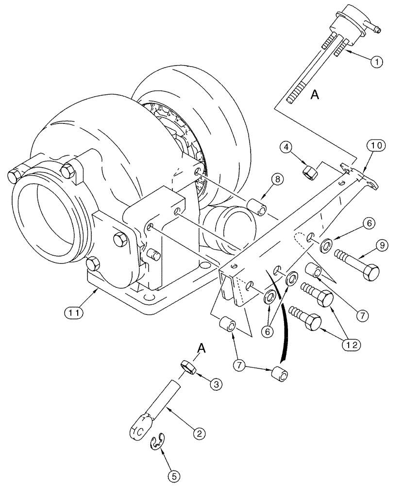 Схема запчастей Case IH 2366 - (02-16) - WASTEGATE ACTUATOR (01) - ENGINE