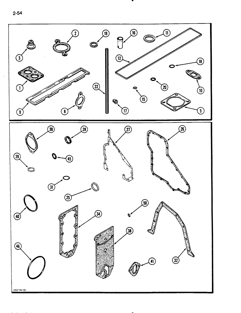 Схема запчастей Case IH 9110 - (2-54) - GASKET KITS, 6T-830 ENGINE, 6TA-830 ENGINE, VALVE GRIND (02) - ENGINE