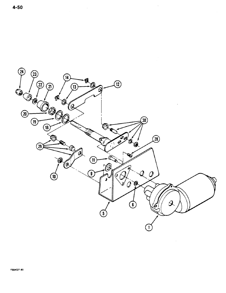 Схема запчастей Case IH 9180 - (4-50) - WIPER DRIVE ASSEMBLY, REAR WINDOW (04) - ELECTRICAL SYSTEMS