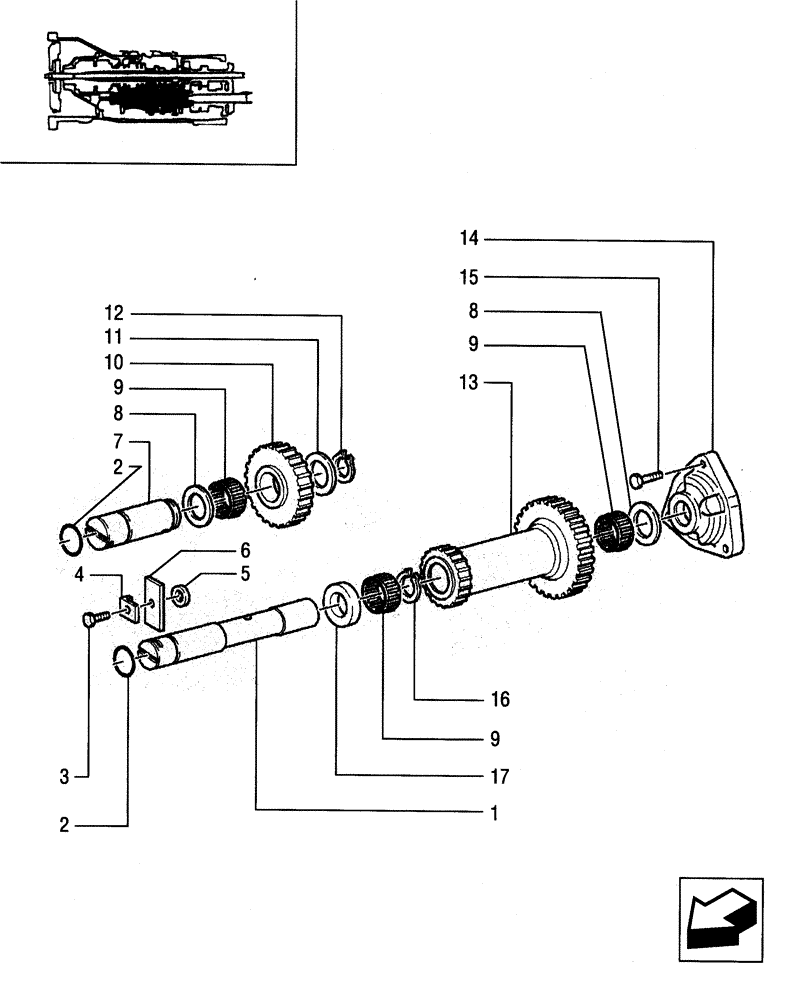 Схема запчастей Case IH JX65 - (1.28.1[05]) - GEARBOX GEARINGS - DRIVING GEARS AND SPACERS (03) - TRANSMISSION