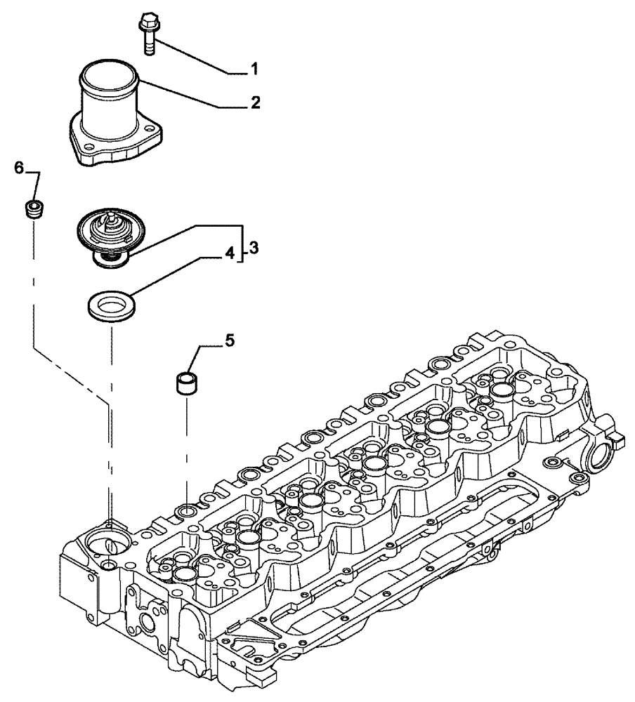 Схема запчастей Case IH SPX3320 - (03-035) - THERMOSTAT - ENGINE COOLING SYSTEM (01) - ENGINE