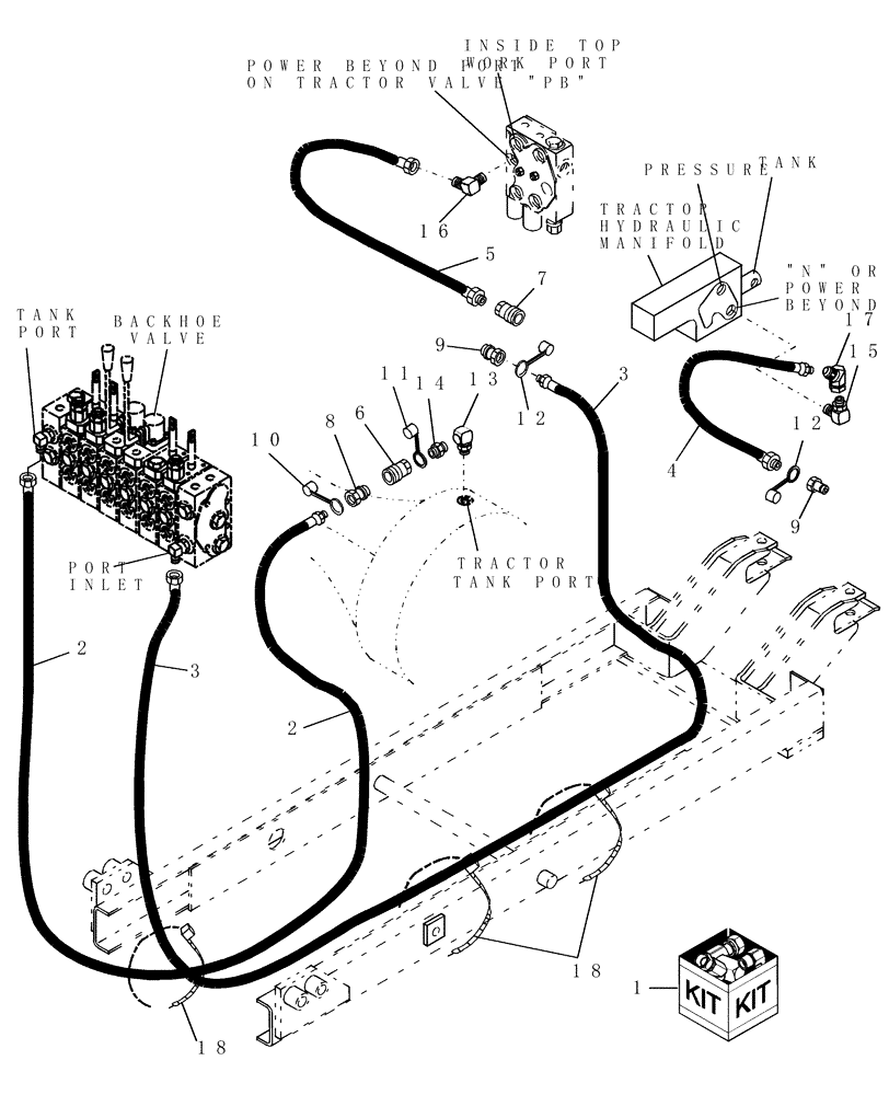 Схема запчастей Case IH 716524016 - (32) - HYDRAULIC KIT, 716964006 - DX21 & DX24 