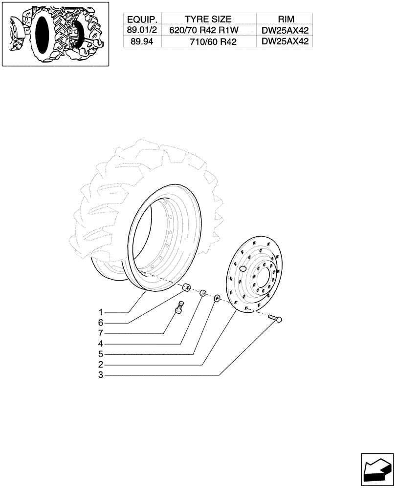 Схема запчастей Case IH PUMA 210 - (83.00[09]) - DRIVE WHEELS (11) - WHEELS/TRACKS