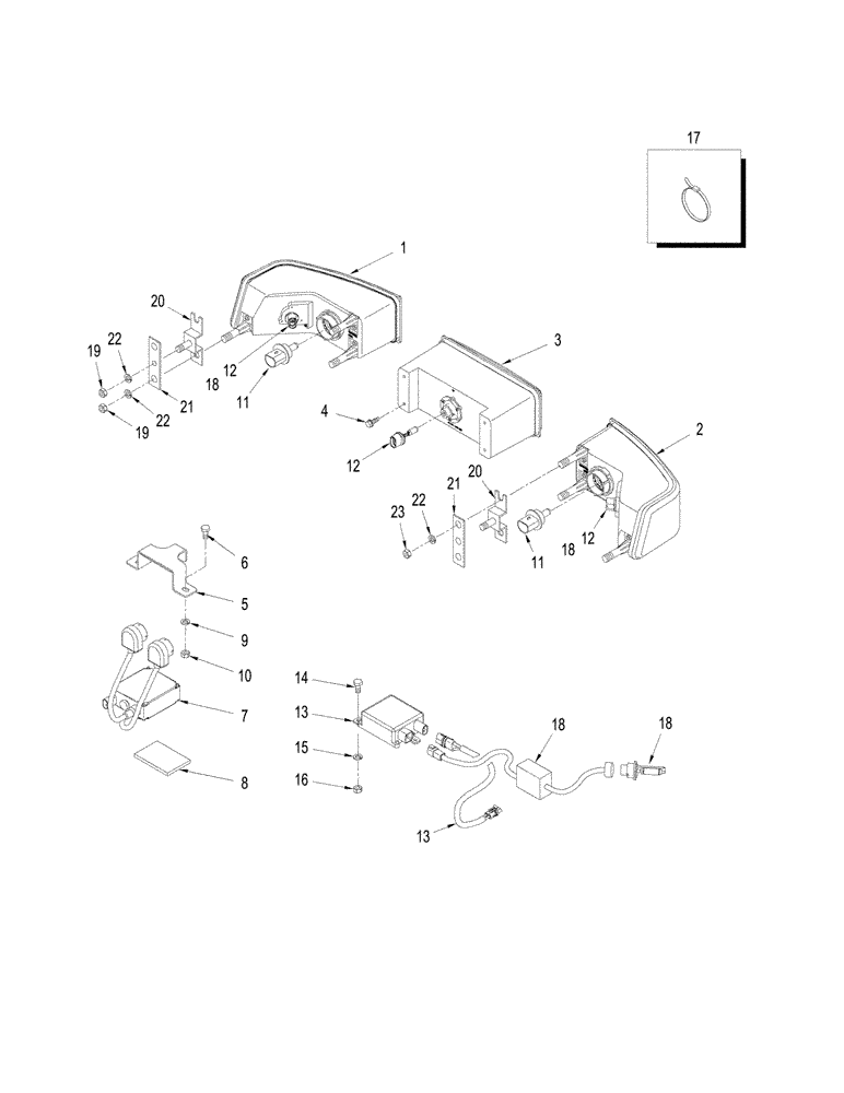 Схема запчастей Case IH STX500 - (04-14[01]) - HEADLAMPS, EUROPE (04) - ELECTRICAL SYSTEMS